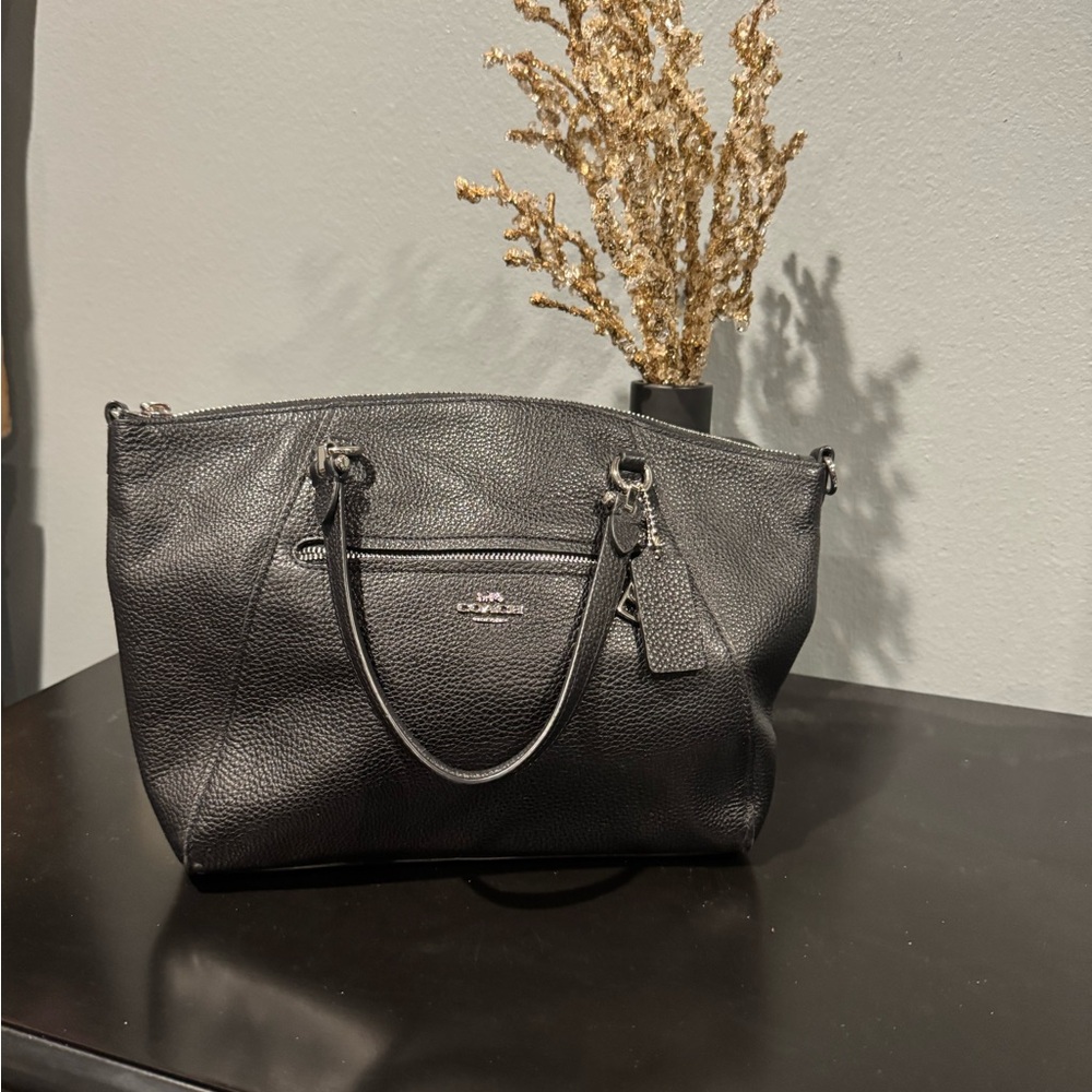 Coach Pebbled Black Leather Tote